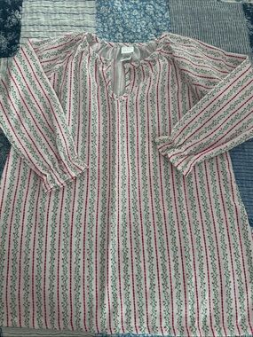 Kids Pink and White Striped Floral Pajama